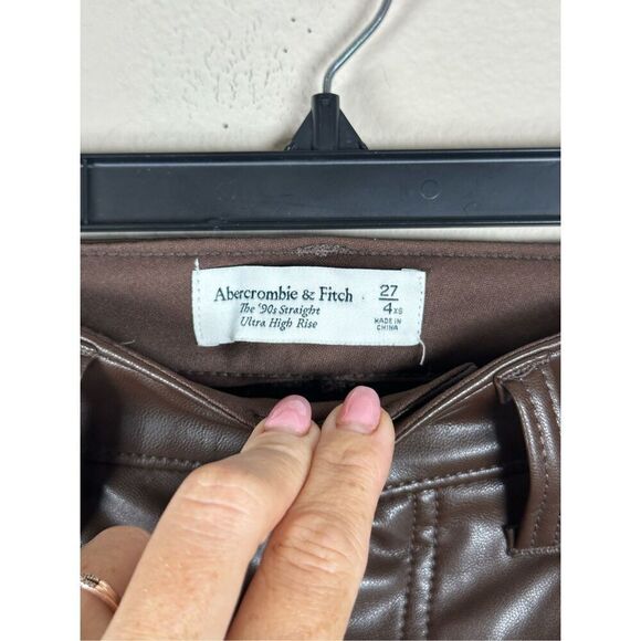 Abercrombie & Fitch Vegan Leather The 90's Straight Ultra High Rise sz 27/4s - Picture 8 of 11